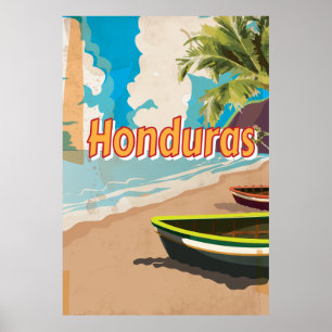 Honduras Vintager Urlaub Poster