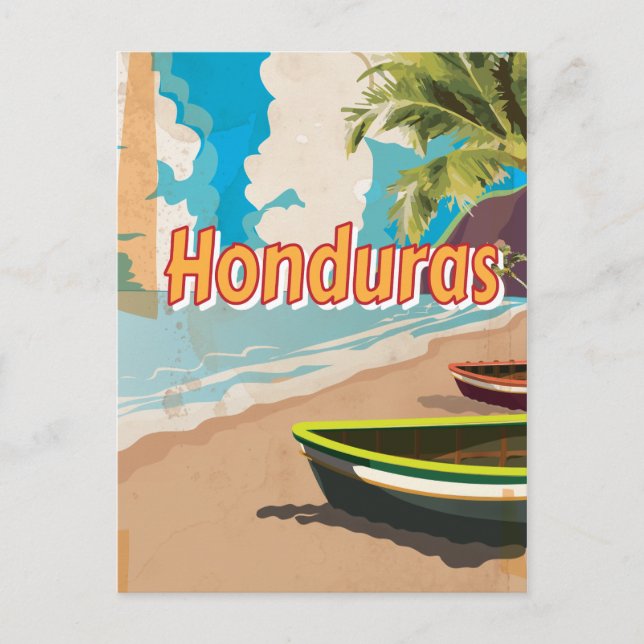 Honduras Vintager Urlaub Poster Postkarte (Vorderseite)