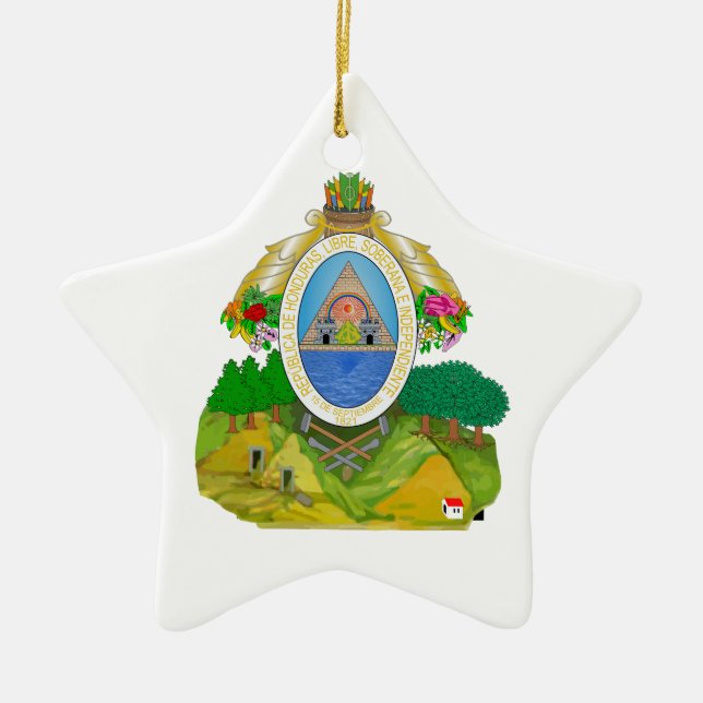 Honduras-Wappen Keramik Ornament (Vorne)