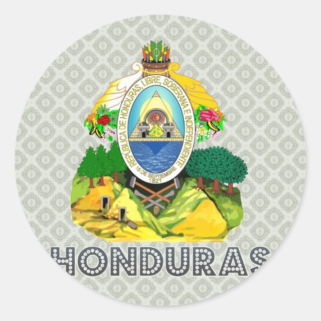 Honduras-Wappen Runder Aufkleber (Vorderseite)
