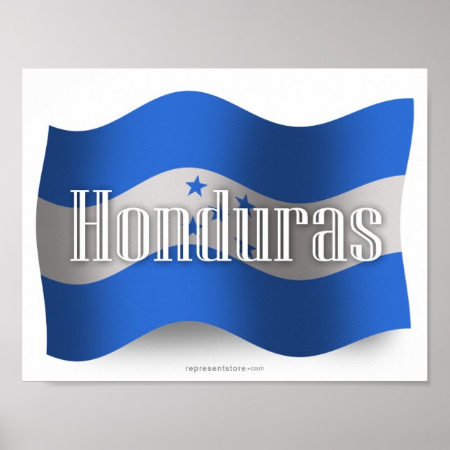 Honduras Waving Flag Poster (Vorne)