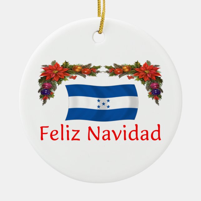 Honduras-Weihnachten Keramik Ornament (Vorne)