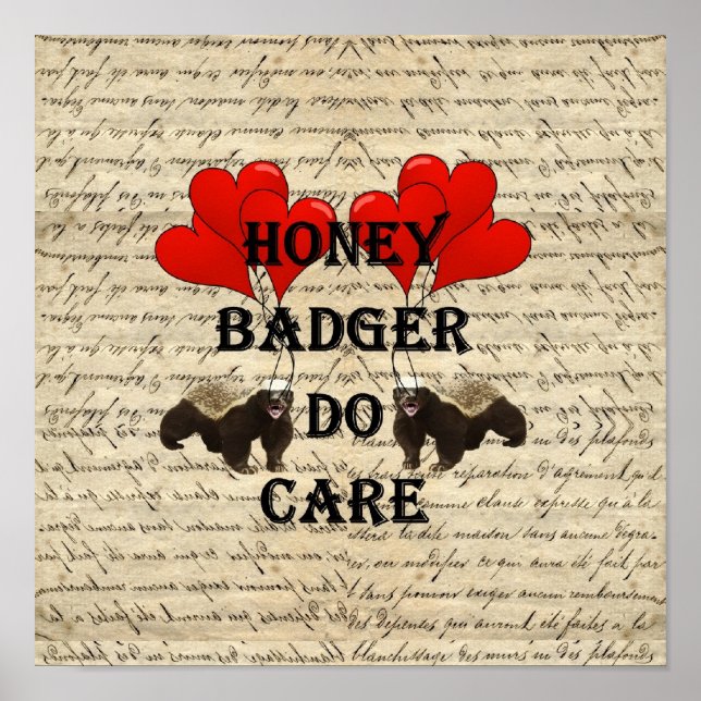 Hone badger do care poster (Vorne)