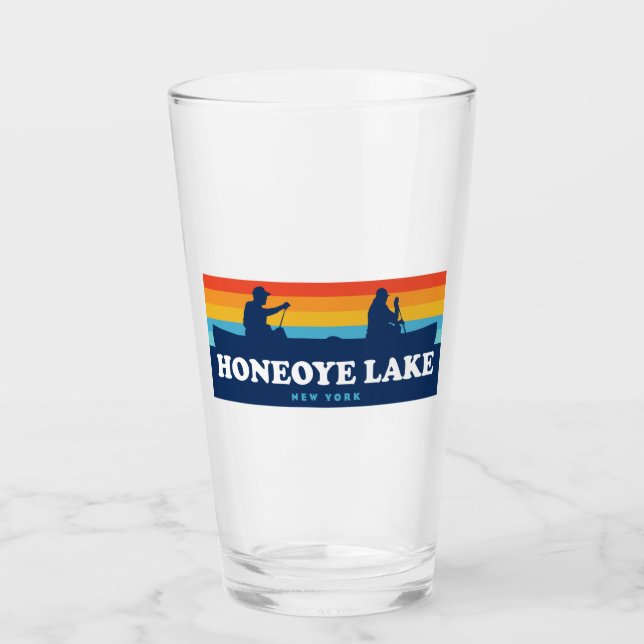 Honeoye Lake New York Canoe Glas (Vorderseite)