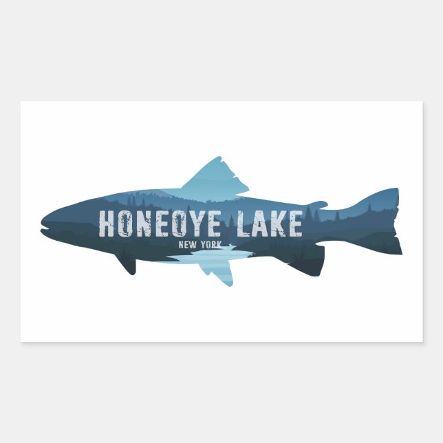 Honeoye Lake New York Fish Rechteckiger Aufkleber (Vorderseite)