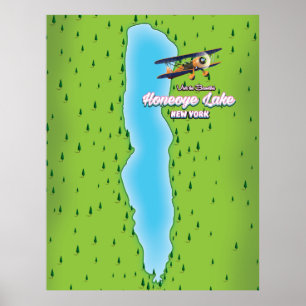 Honeoye Lake New York Karte Poster