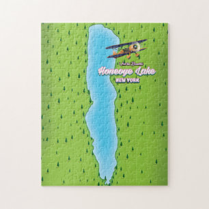 Honeoye Lake New York Karte Puzzle