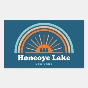 Honeoye Lake New York Rainbow Rechteckiger Aufkleber