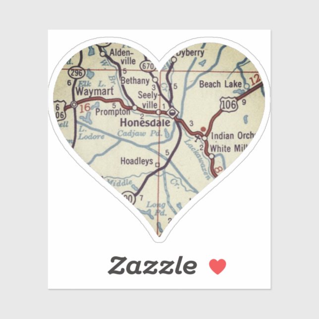 Honesdale PA Vintag Map Aufkleber (Blatt)