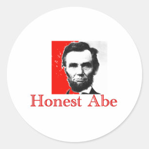 "Honest Abe" Abe Lincoln Art T - Shirt & Geschenke Runder Aufkleber