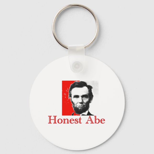 "Honest Abe" Abe Lincoln Art T - Shirt & Geschenke Schlüsselanhänger (Vorderseite)