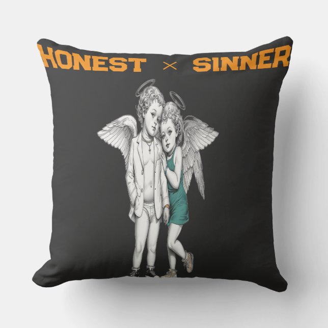 Honest & Sinner Love Art Collection Throw Pillow Kissen (Vorderseite)