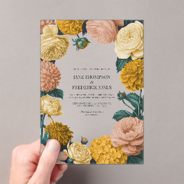 Honey Amber, Caramel Rose & Soft Marzipan Wedding Acryleinladungen