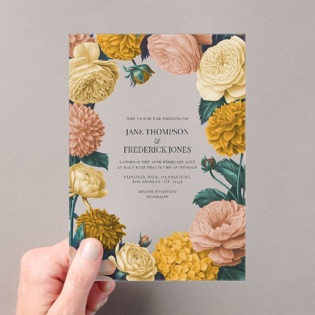 Honey Amber, Caramel Rose & Soft Marzipan Wedding Acryleinladungen (Insitu (Handheld))