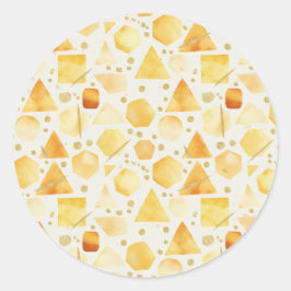 Honey & Amber Watercolor Geometric gold Pattern Runder Aufkleber