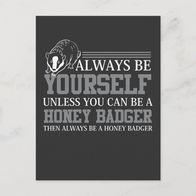 Honey Badger African Mammal Favorite Forest Animal Postkarte (Vorderseite)