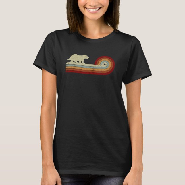Honey Badger Animal Men Women Retro Style Distanze T-Shirt (Vorderseite)