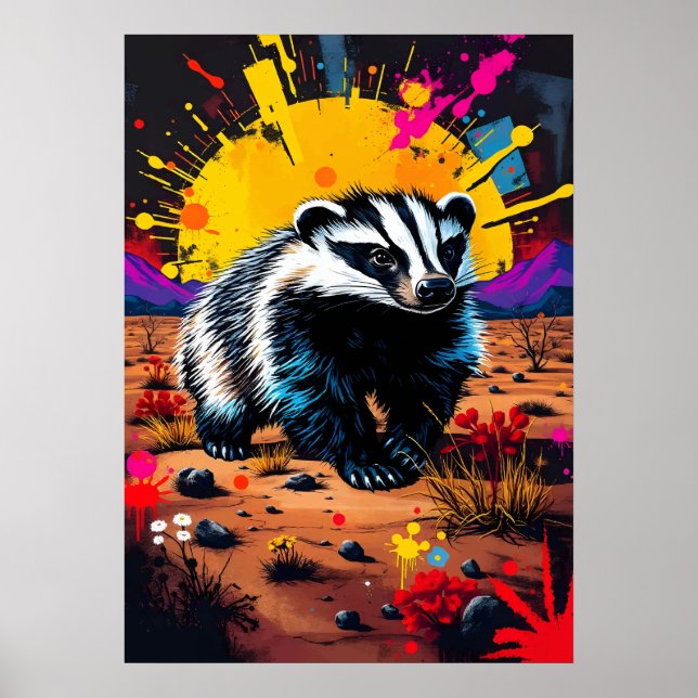 Honey Badger Artwork Poster (Vorne)