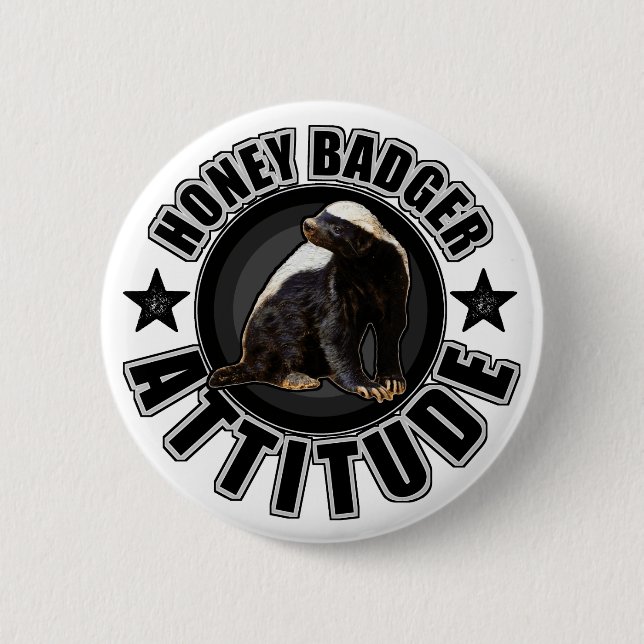 Honey Badger ATTITUDE - Round Design Button (Vorderseite)