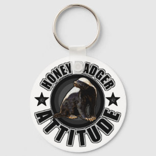 Honey Badger ATTITUDE - Round Design Schlüsselanhänger