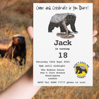 Honey Badger Badass Animal 18. Geburtstagsparty Bo