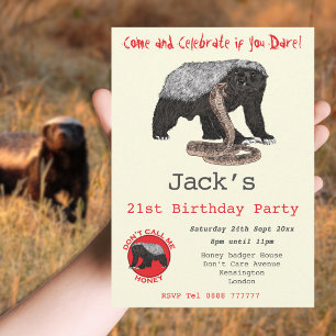 Honey Badger Badass Tier Lustiger 21. Geburtstag 