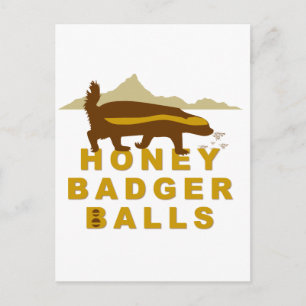 Honey Badger Balls Postkarte
