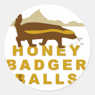 Honey Badger Balls Runder Aufkleber