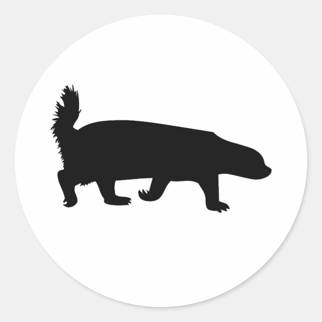 Honey Badger Black Runder Aufkleber (Vorderseite)