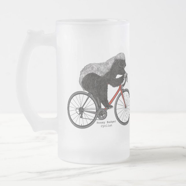 Honey Badger Cycling Funny Badass Bicycle Slogan Mattglas Bierglas (Links)