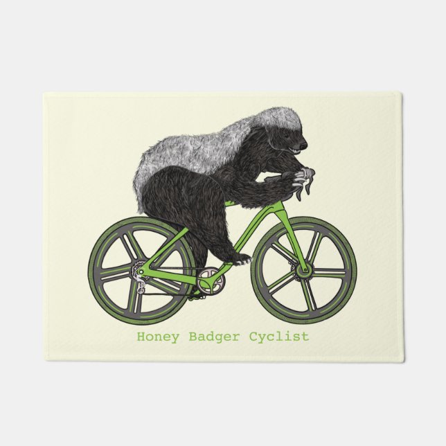 Honey Badger Cycling Funny Badass Cyclist Spaß  Fußmatte (Vorderseite)