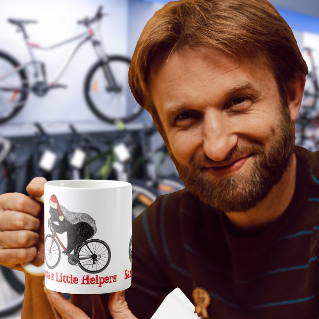 Honey Badger Cycling Funny Badass Festival Zitat Kaffeetasse (Christmas bicycle cycling honey badger funny santa quote and badass animal cyclist  coffee mug)