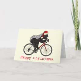 Honey Badger Cycling Funny Badass Festive Cyclist Karte