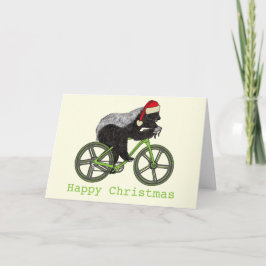 Honey Badger Cycling Funny Badass Festive Cyclist Karte