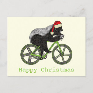 Honey Badger Cycling Funny Badass Festive Cyclist  Postkarte