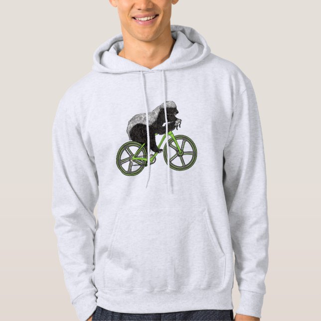 Honey Badger Cycling Funny Biking Animal Cyclist Hoodie (Vorderseite)
