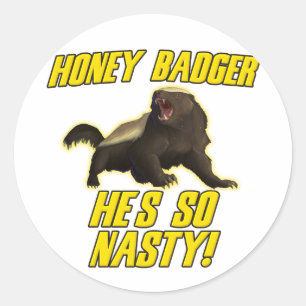 Honey Badger, er ist so Eklig Runder Aufkleber