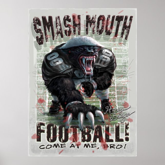 Honey Badger Football Poster (Vorne)