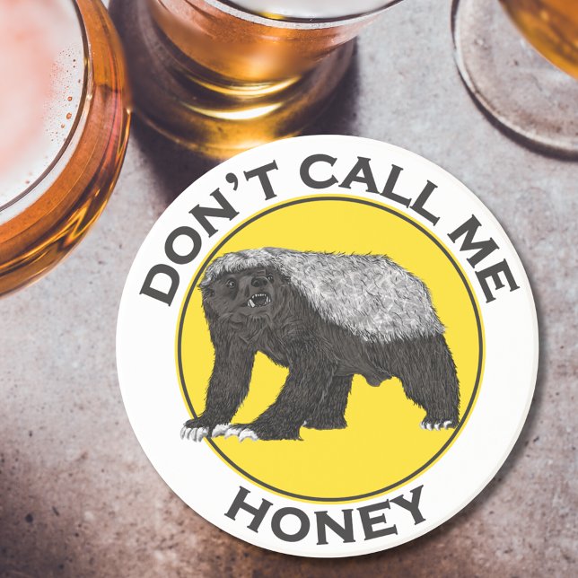 Honey Badger Funny Badass darunter Call Me Slogan  Sandstein Untersetzer (Funny honey badger badass quote don’t call me honey coaster )