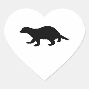 Honey Badger Herz-Aufkleber