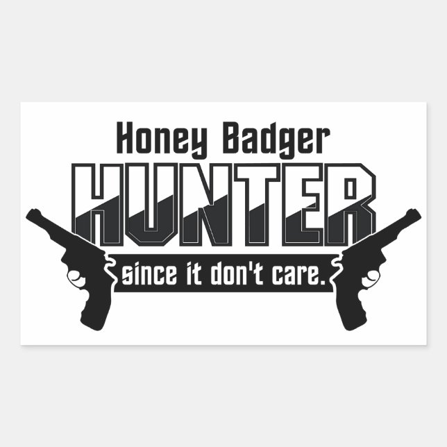 Honey Badger Hunter Aufkleber (Vorderseite)