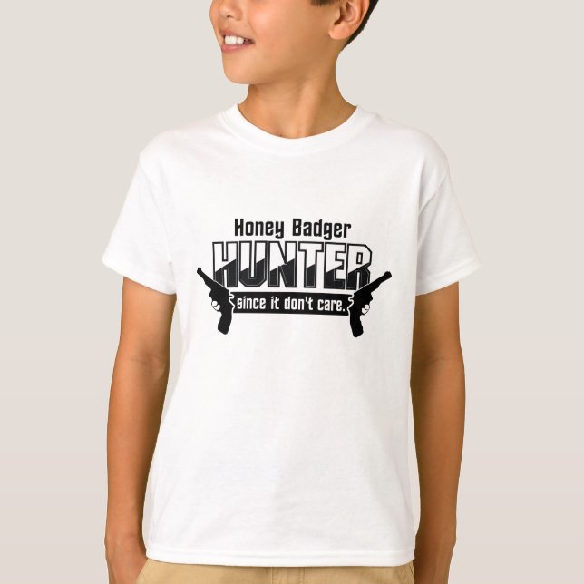 Honey Badger Hunter Shirt - wählen Sie Stil & Farb (Vorderseite)