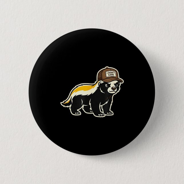 Honey Badger I Don't Care Trucker Funny Animal Art Button (Vorderseite)