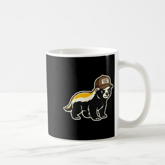Honey Badger I Don't Care Trucker Funny Animal Art Kaffeetasse (Rechts)