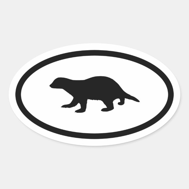 Honey Badger Ovaler Aufkleber (Vorderseite)