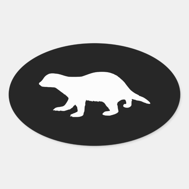 Honey Badger Ovaler Aufkleber (Vorderseite)