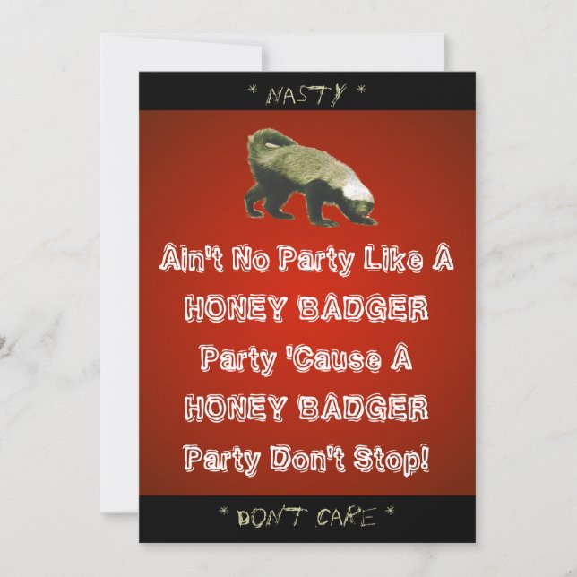 Honey Badger Party Custom Einladung (Vorderseite)