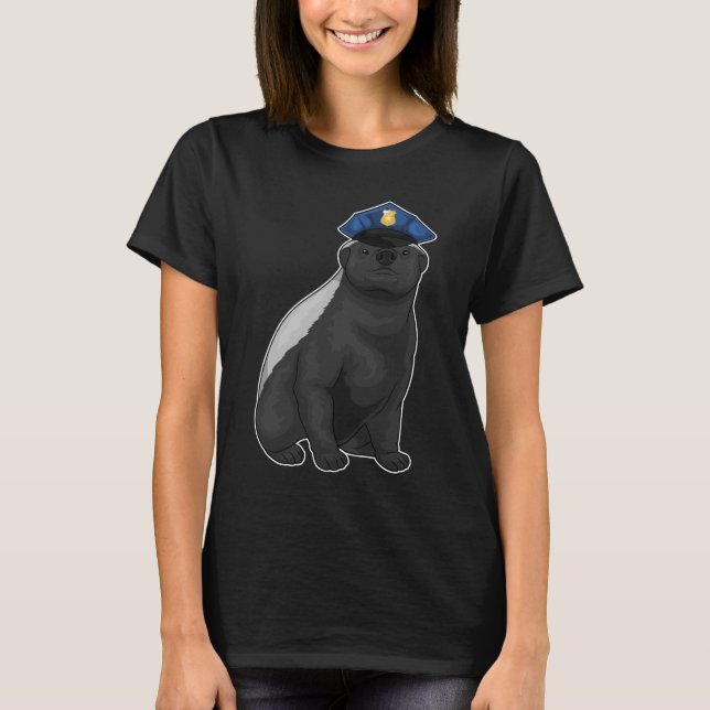 Honey Badger Polizist Police hat Polizei T-Shirt (Vorderseite)