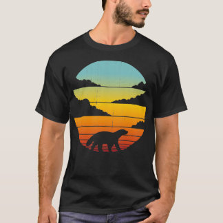 Honey Badger Retro Sunset Vintag 60er 70er Shirt f