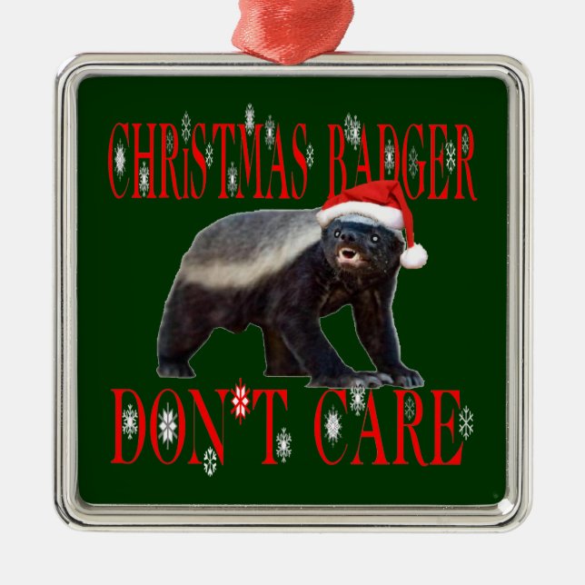 Honey Badger Santa Hat Christmas Tree Ornament (Vorne)